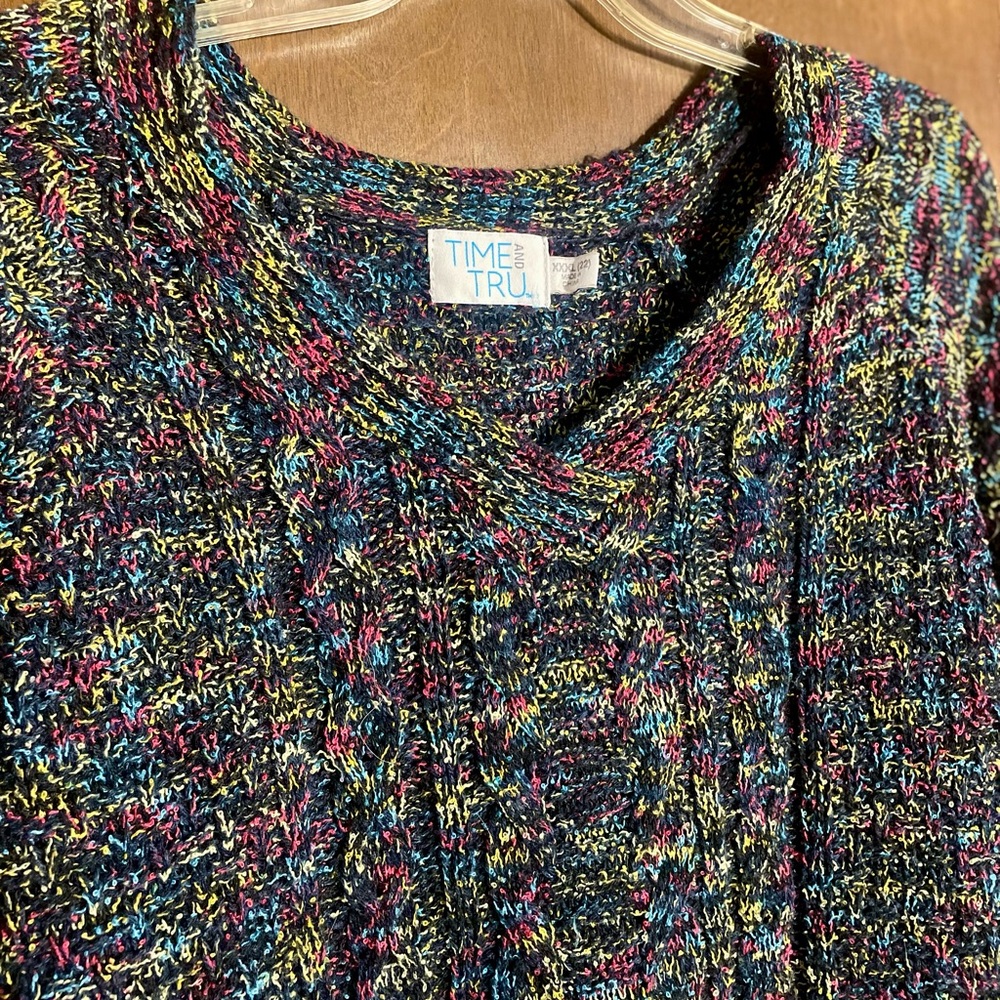 Time and Tru Colorful Knit Top
